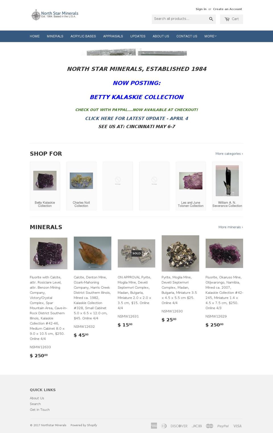 northstarminerals.com shopify website screenshot