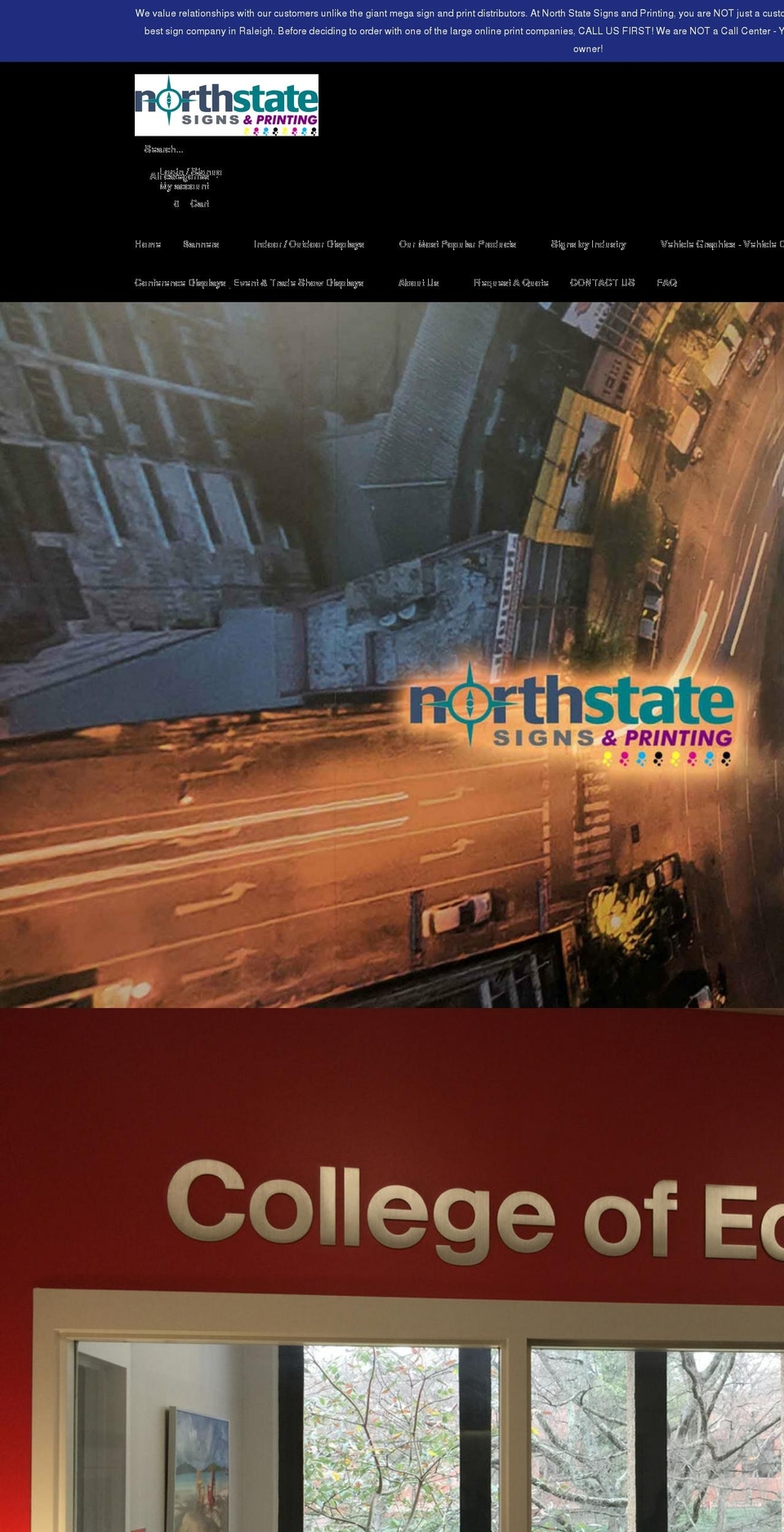 northstatesigns.com shopify website screenshot