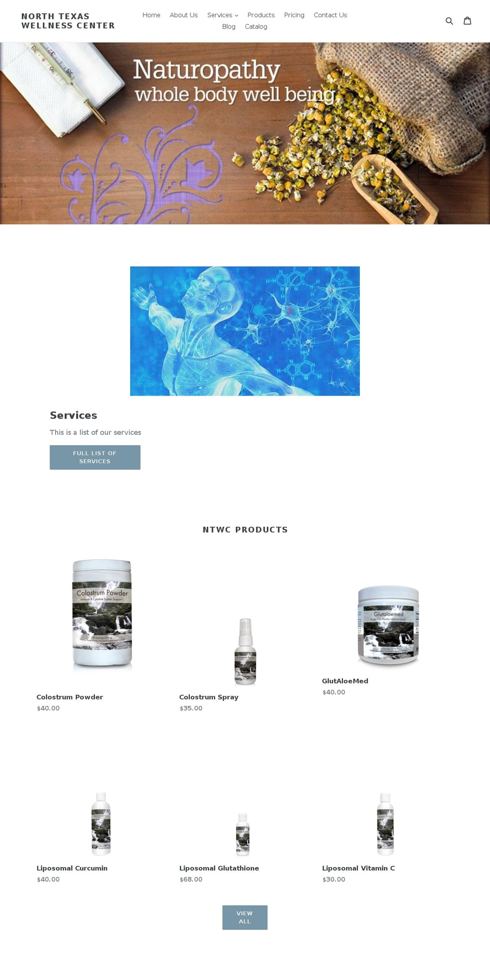 northtexaswellnesscenter.com — Shopify storefront screenshot