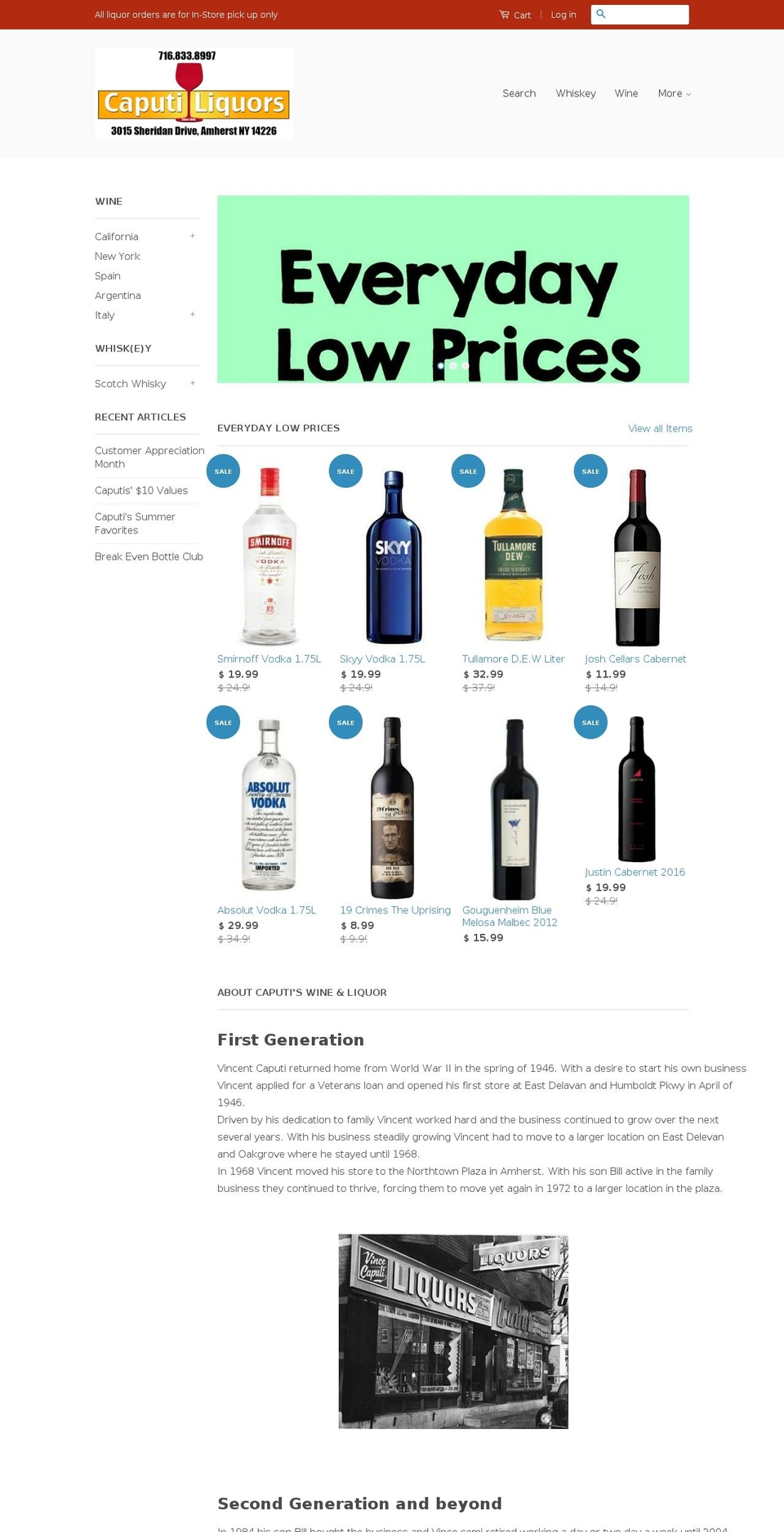 northtownliquors.com — Shopify storefront screenshot