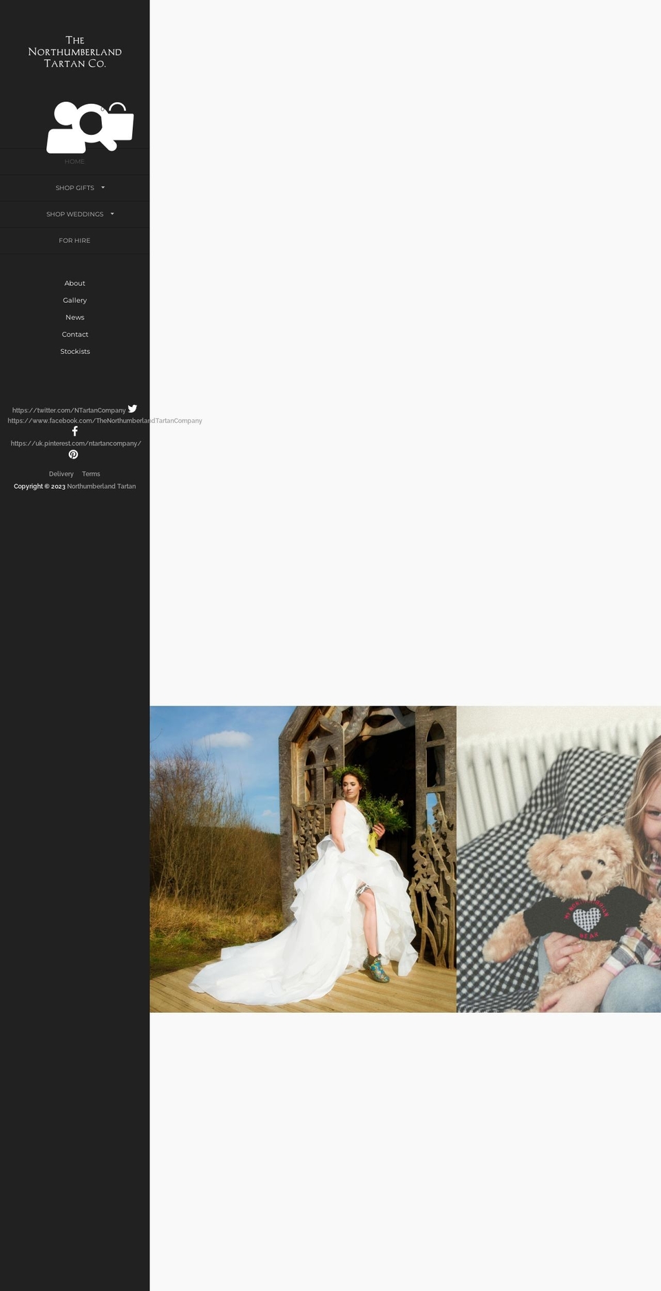 northumberlandtartan.co.uk shopify website screenshot