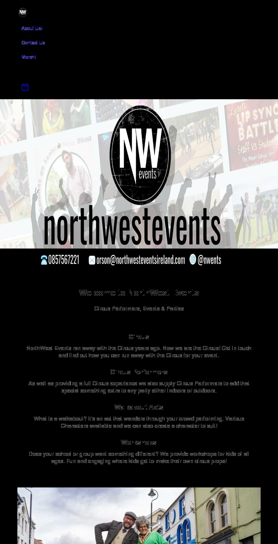 northwesteventsireland.com shopify website screenshot