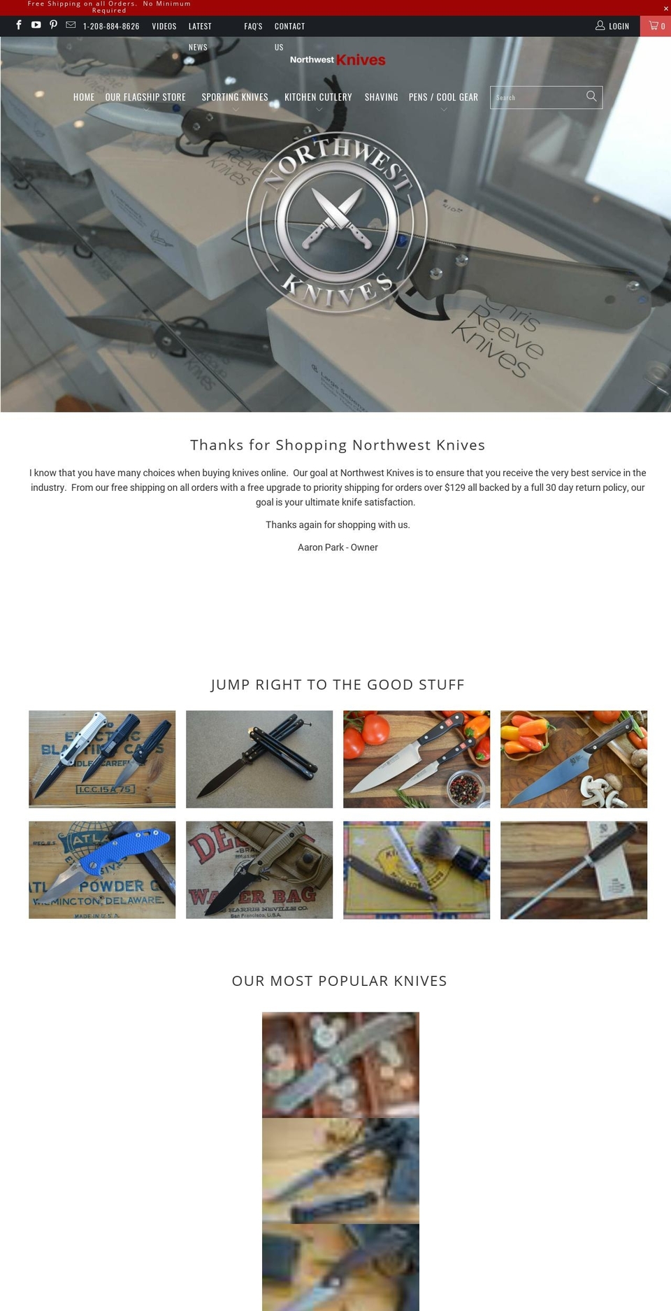 northwestknives.com shopify website screenshot