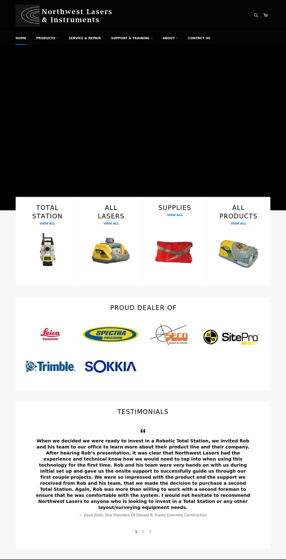 northwestlasers.com shopify website screenshot
