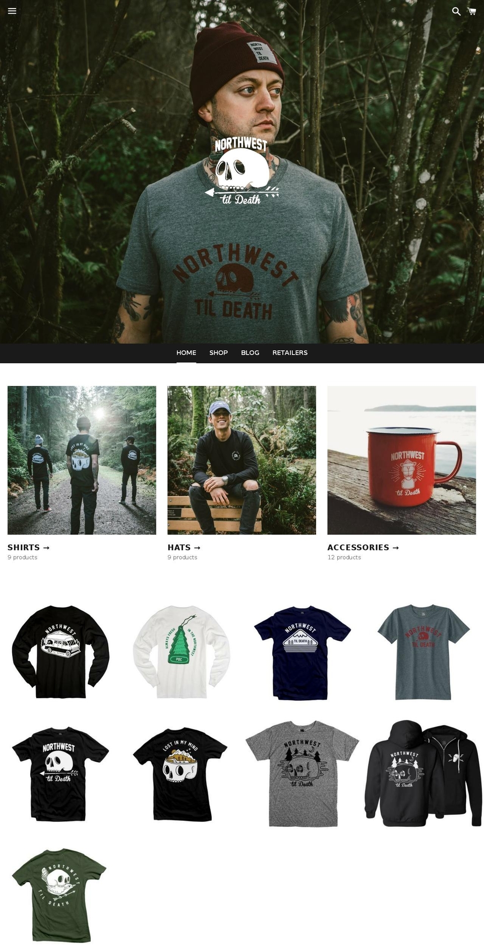 northwesttildeath.com shopify website screenshot
