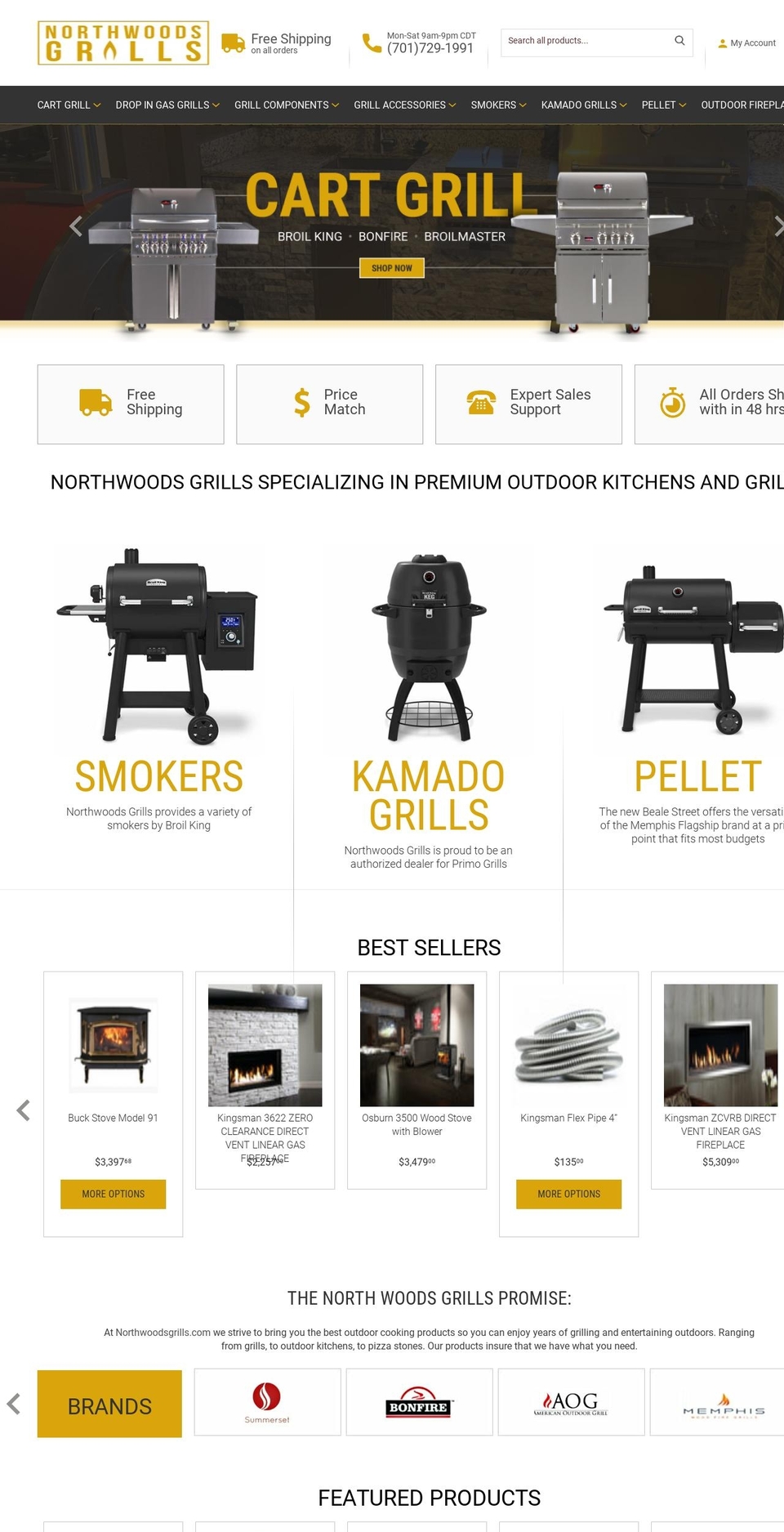 qeretail Shopify theme site example northwoodsgrills.com