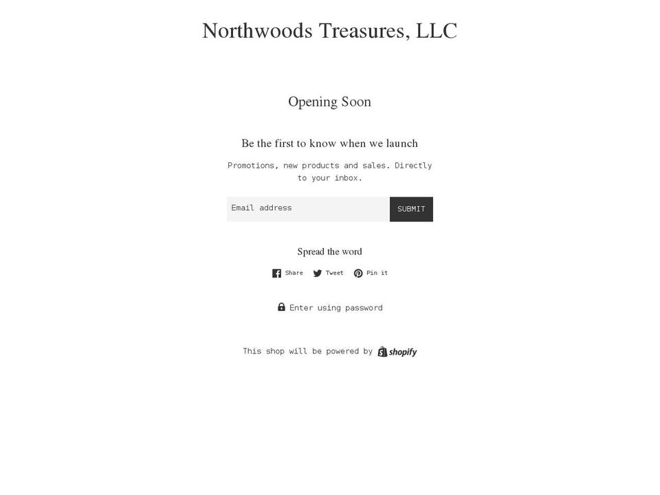 northwoodstreasures.com shopify website screenshot