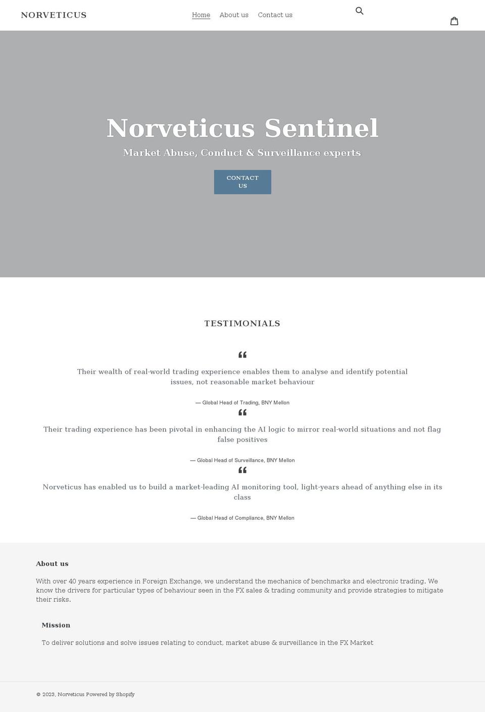 norveticus.com shopify website screenshot