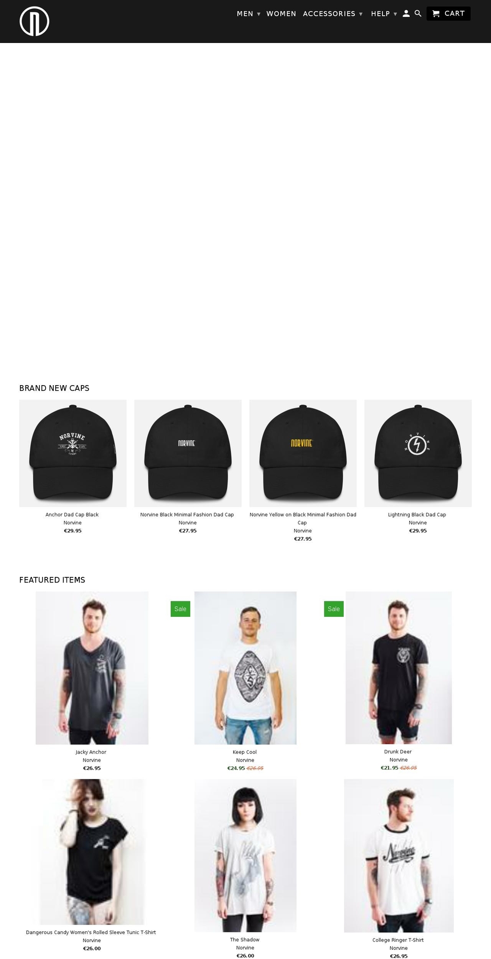 norvine.eu shopify website screenshot