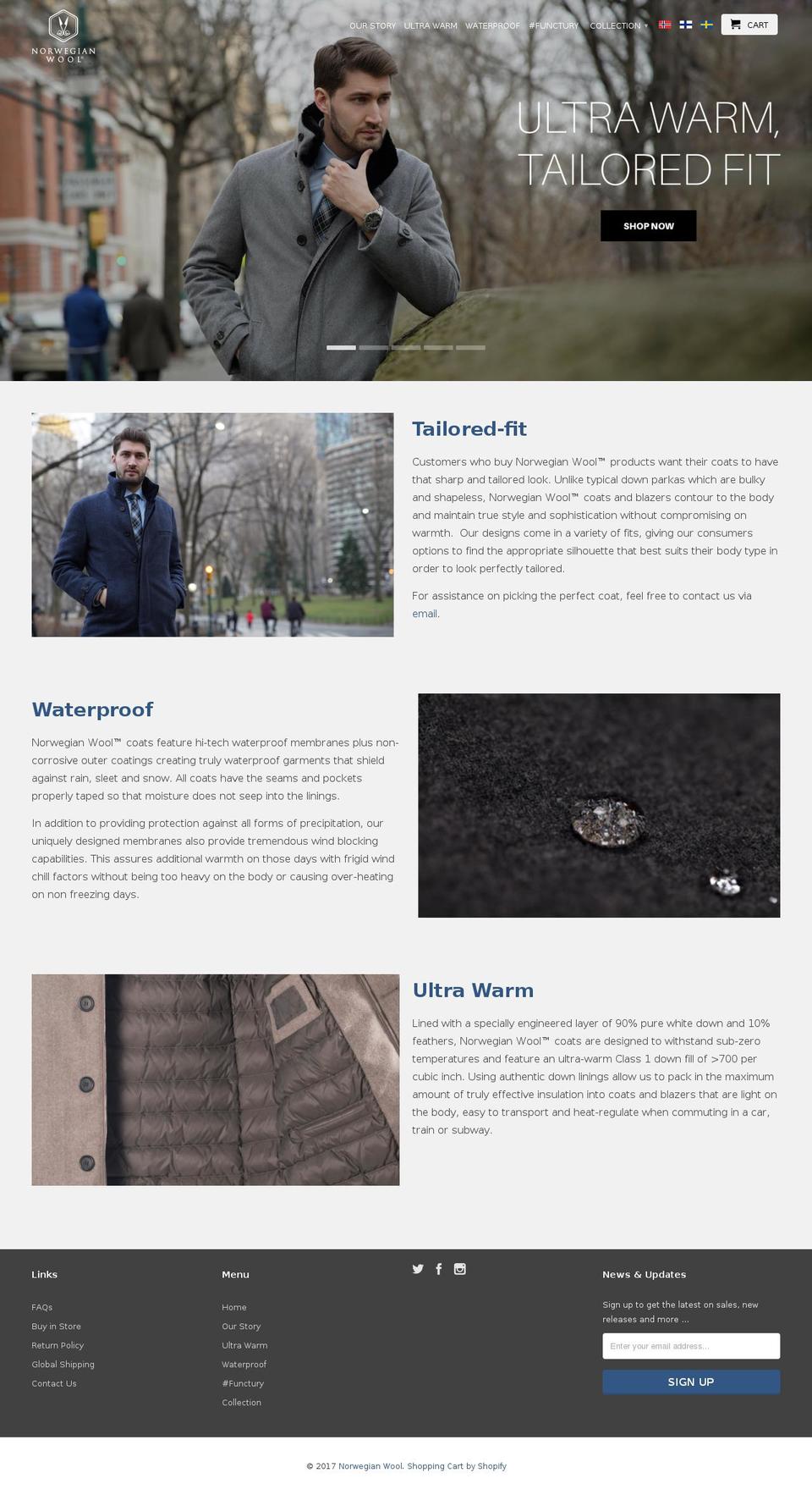 norwegian-wool.com shopify website screenshot