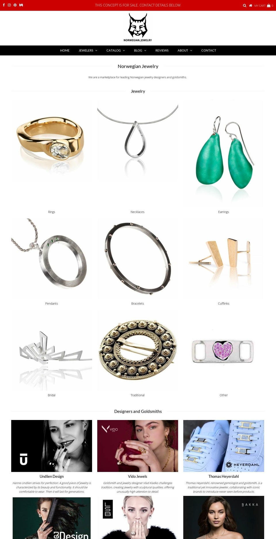 norwegian.jewelry shopify website screenshot