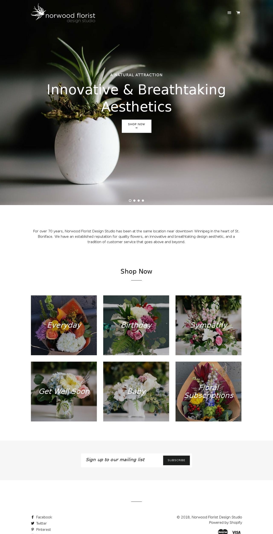 norwoodflorist.ca shopify website screenshot