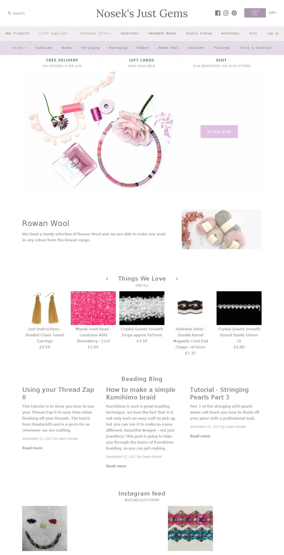 noseksjustgems.com shopify website screenshot