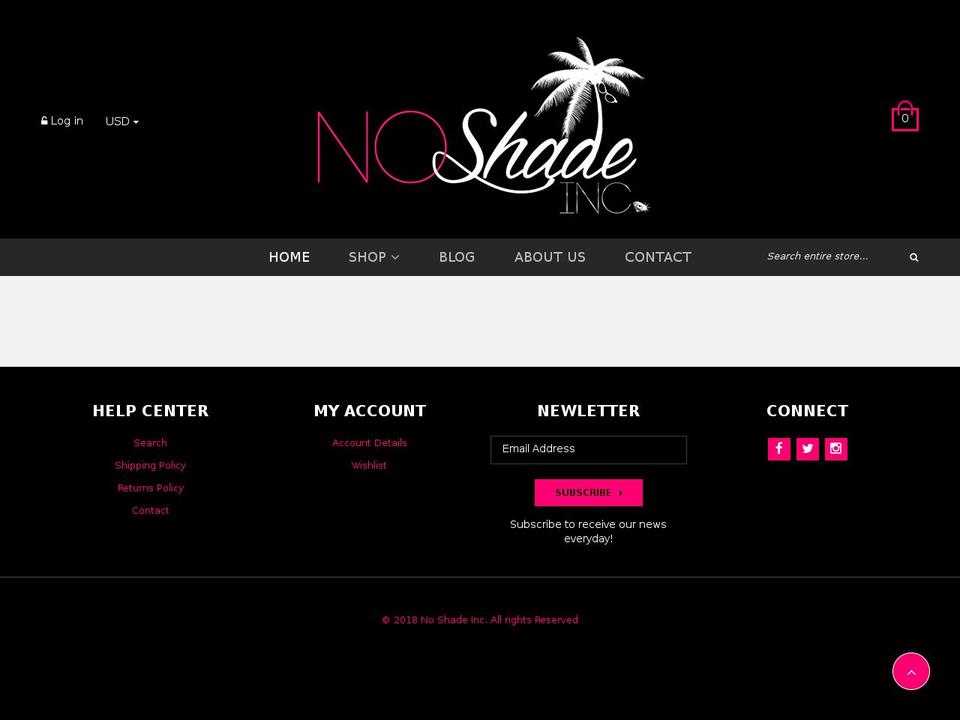 noshadeinc.com shopify website screenshot