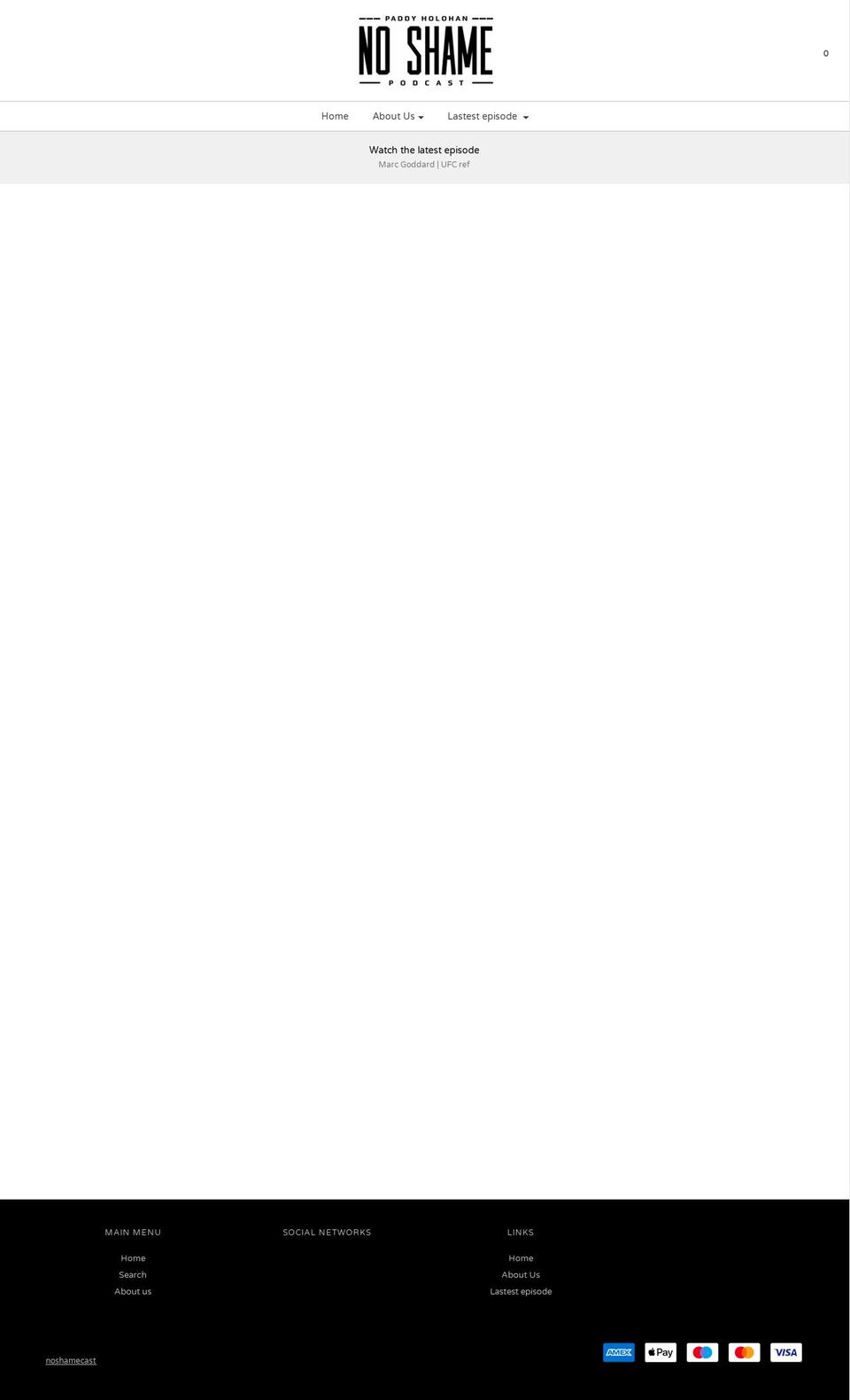 noshamecast.com — Shopify storefront screenshot