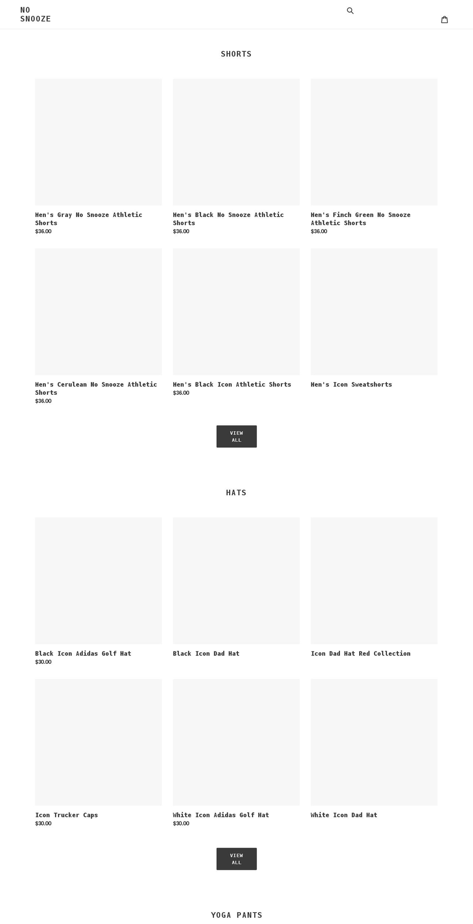 nosnoozeshop.com shopify website screenshot