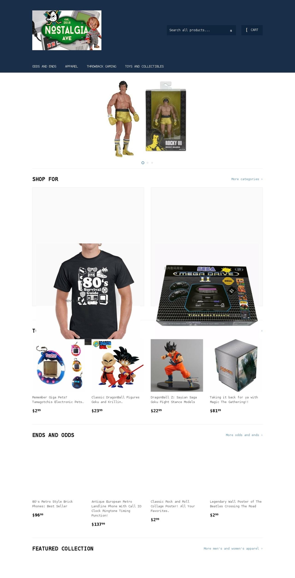 nostalgia-ave.com — Shopify storefront screenshot