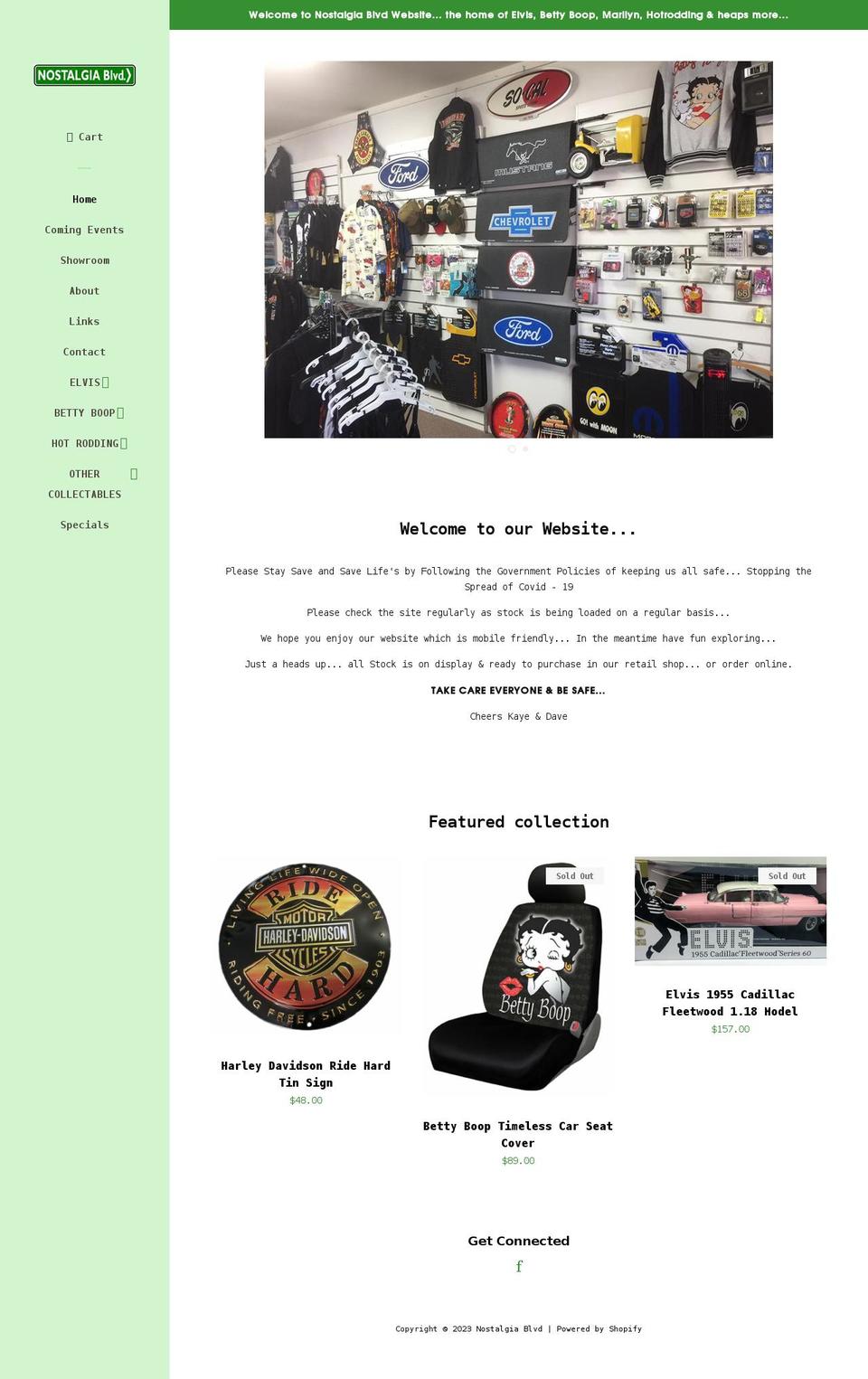 nostalgiablvd.co.nz shopify website screenshot