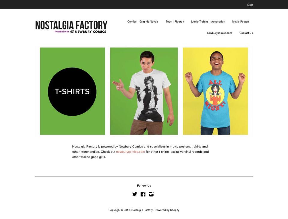 nostalgiafactory.com — Shopify storefront screenshot