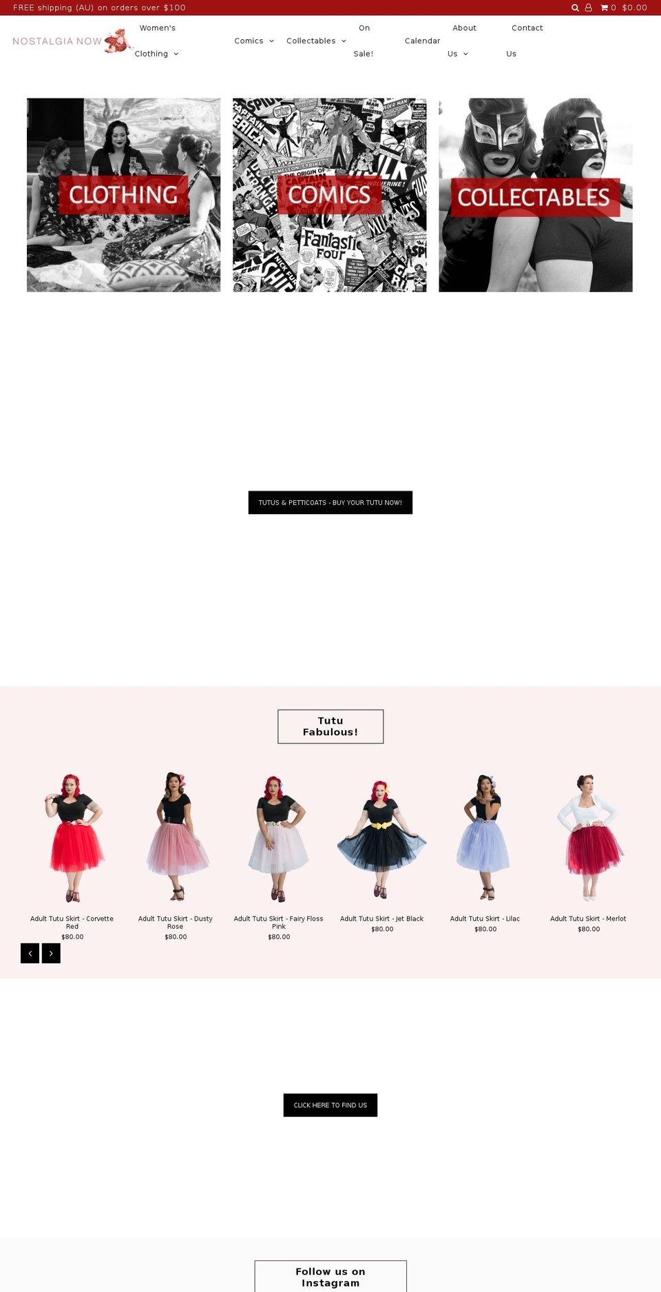 nostalgianow.com.au shopify website screenshot