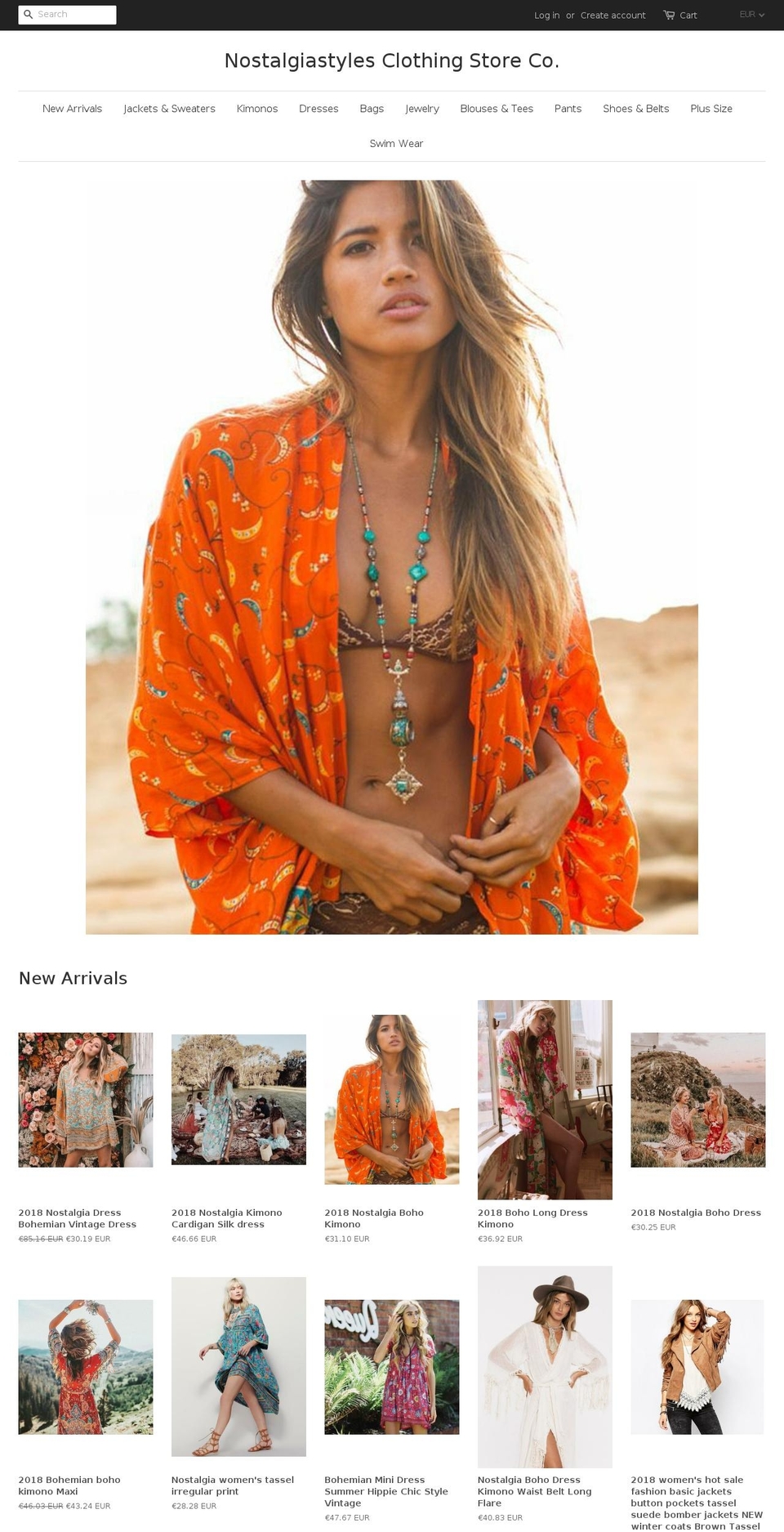 nostalgiastyles.com — Shopify storefront screenshot