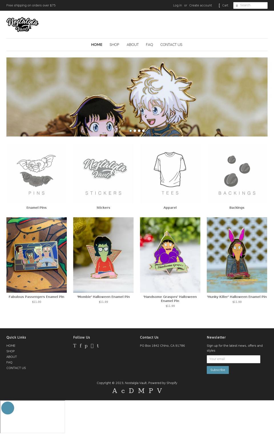 nostalgiavault.com shopify website screenshot