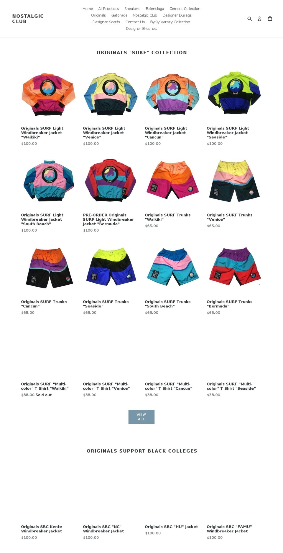 nostalgicclub.com — Shopify storefront screenshot