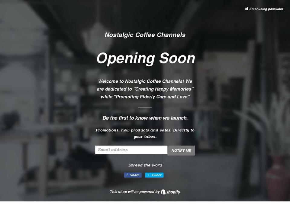 nostalgiccoffeechannels.com shopify website screenshot