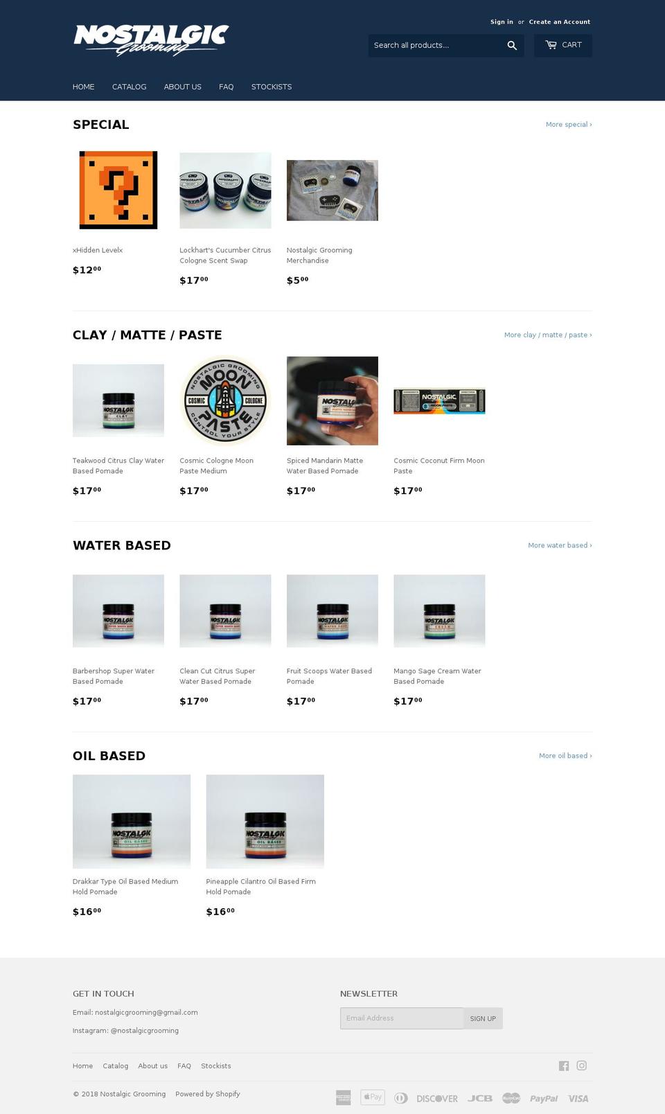 nostalgichair.com — Shopify storefront screenshot