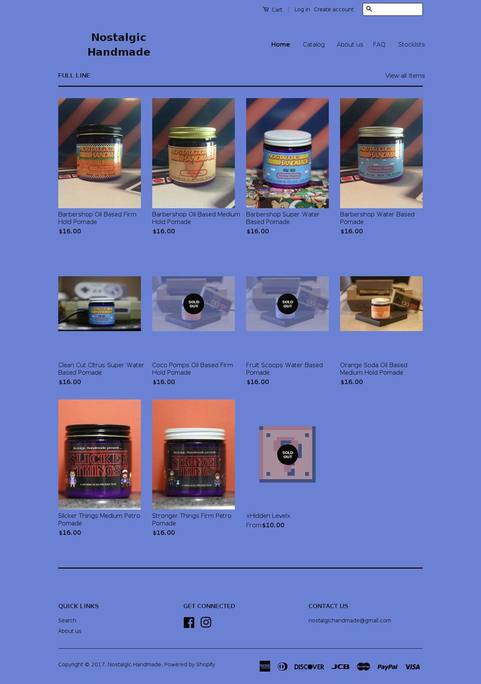 nostalgichandmade.com shopify website screenshot