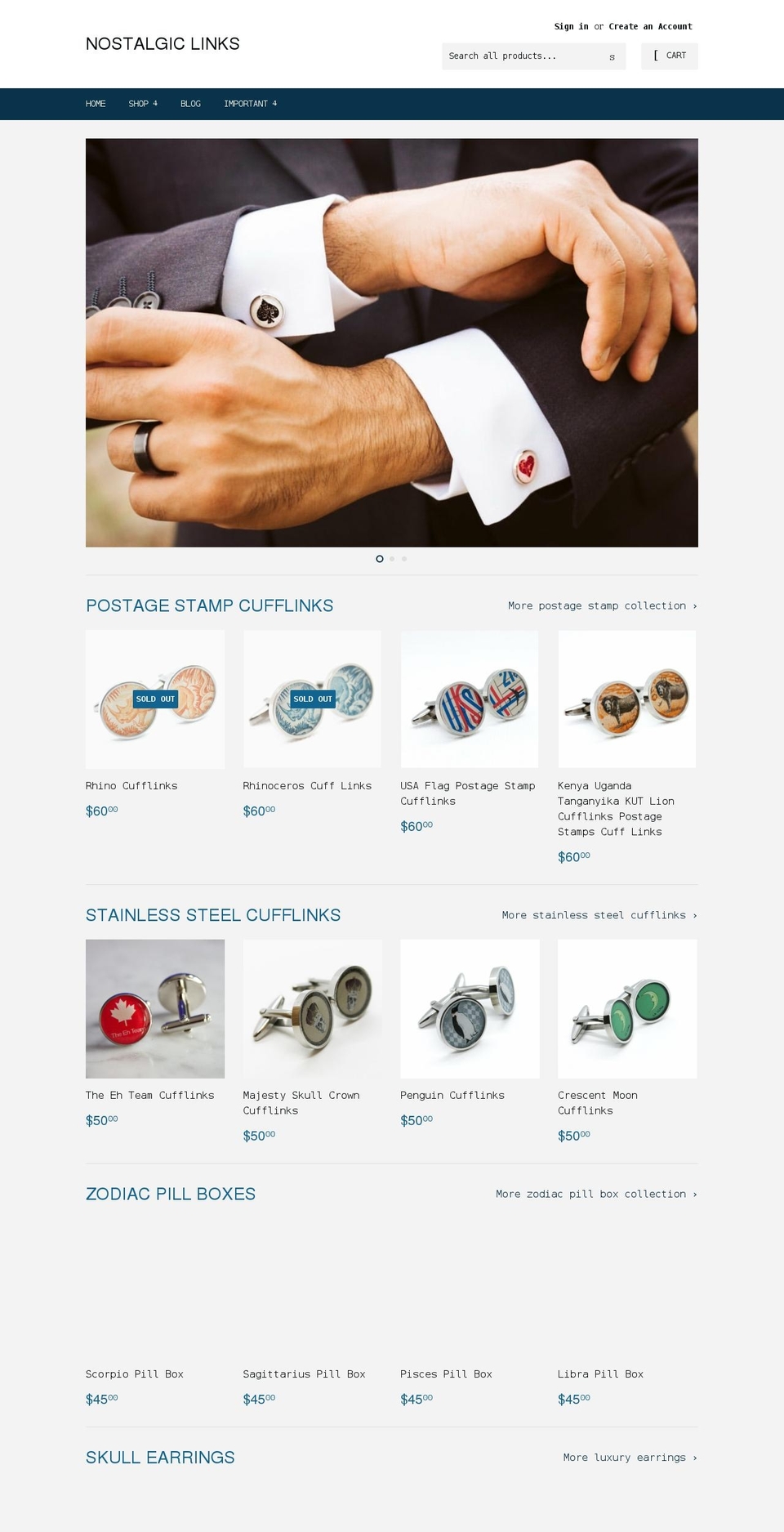 nostalgiclinks.com shopify website screenshot