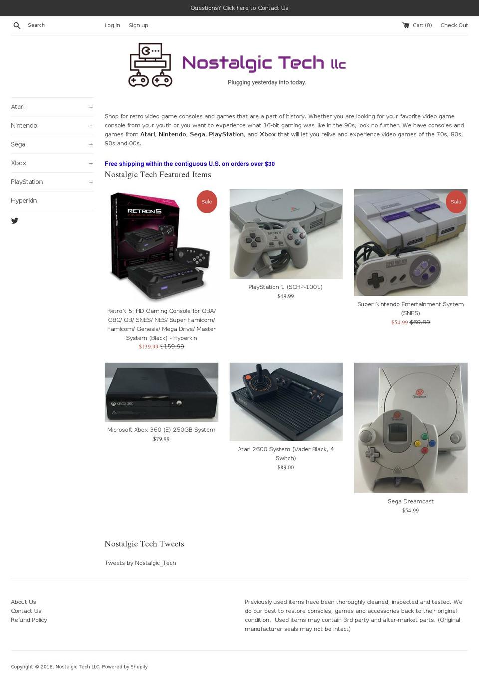 nostalgictech.com — Shopify storefront screenshot