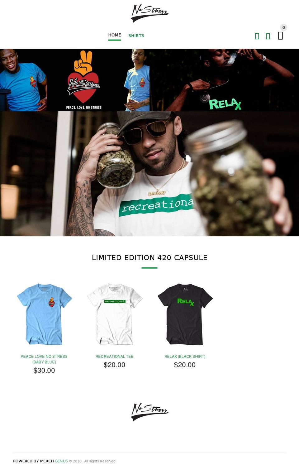 nostressgear.com — Shopify storefront screenshot