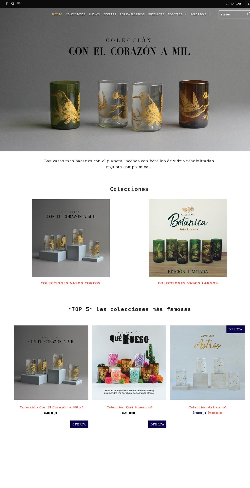 nosvidrios.com shopify website screenshot