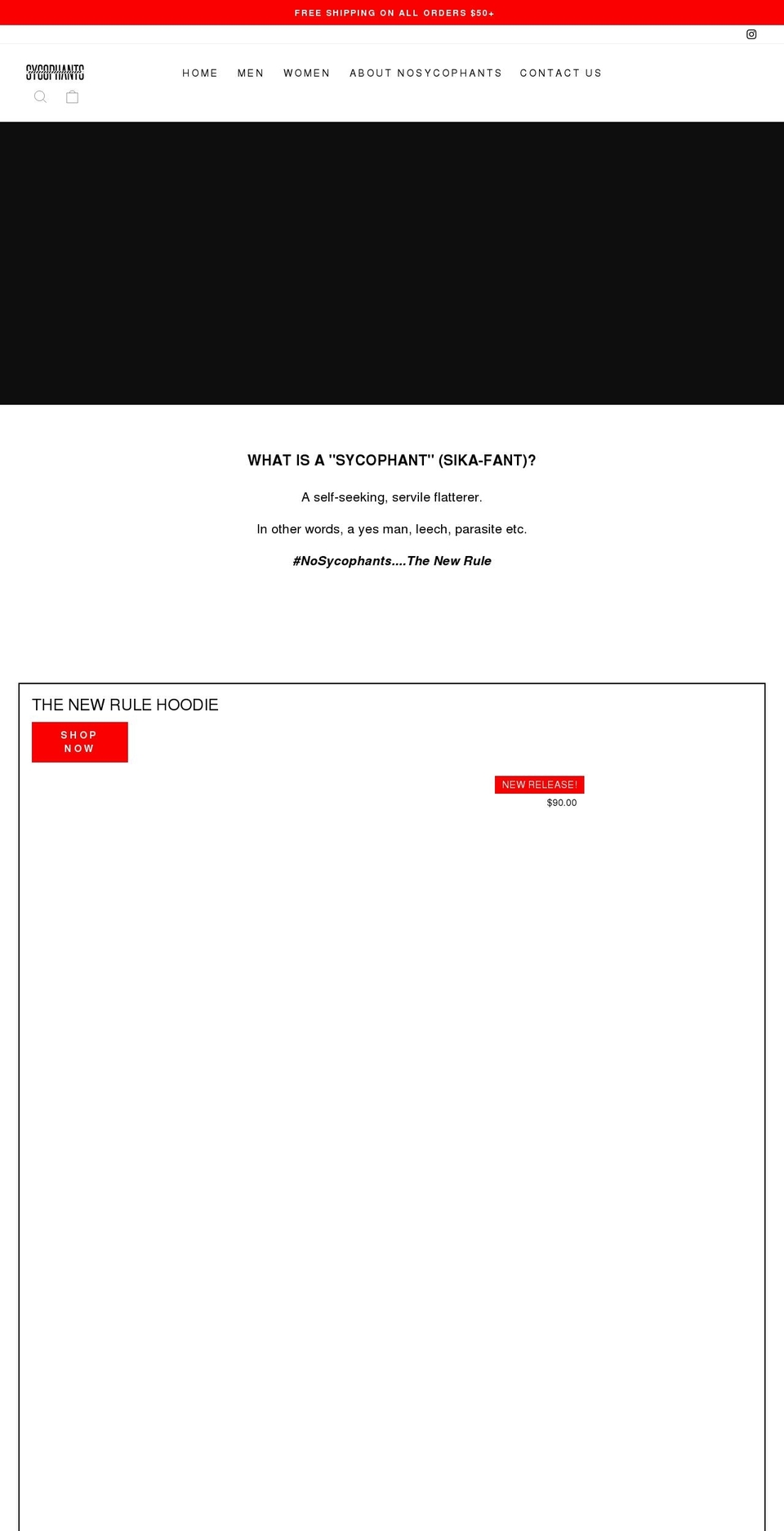 nosycophant.com shopify website screenshot