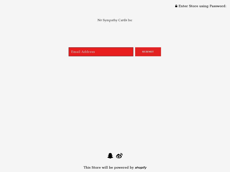 nosympcards.com — Shopify storefront screenshot