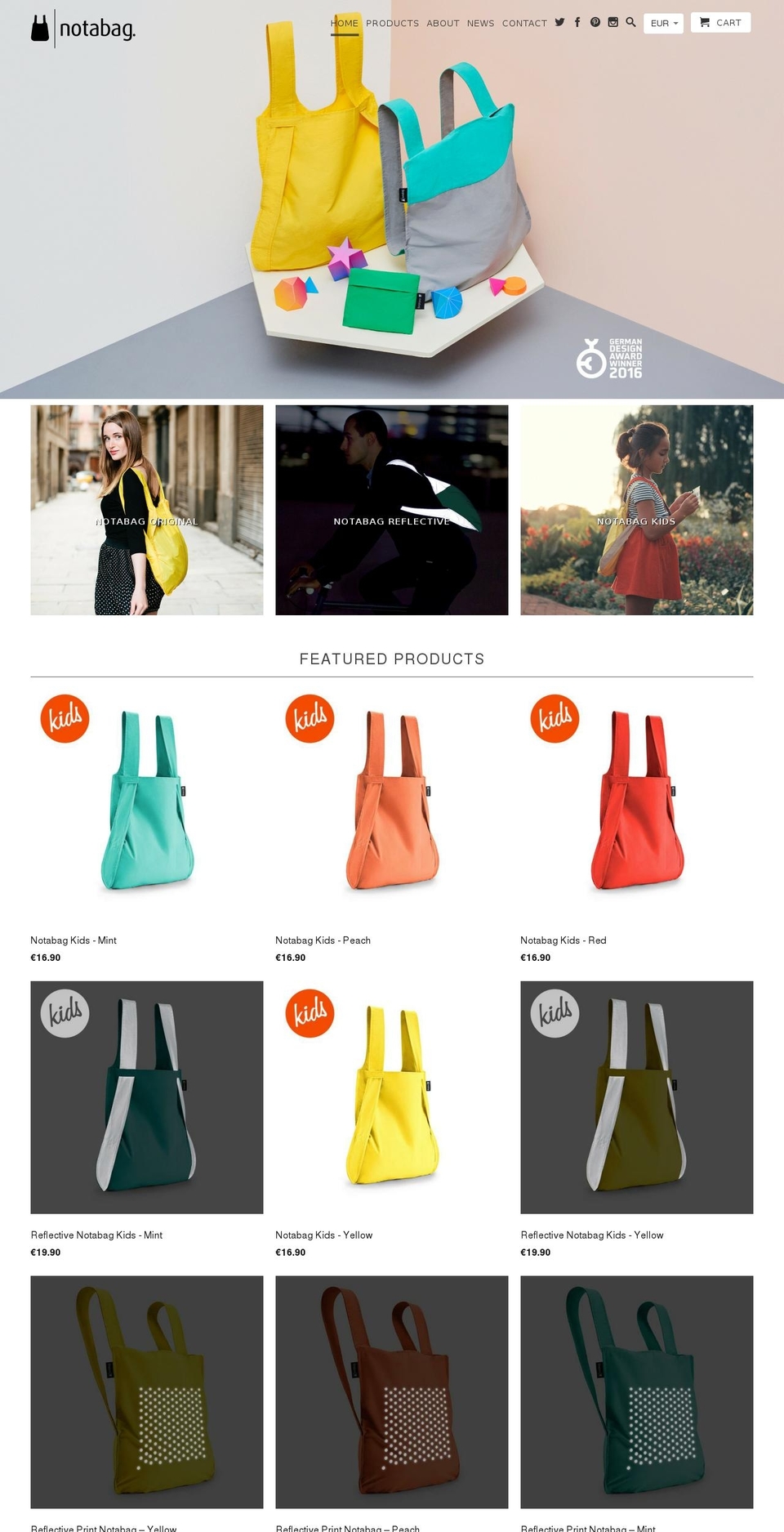 notabag.com shopify website screenshot