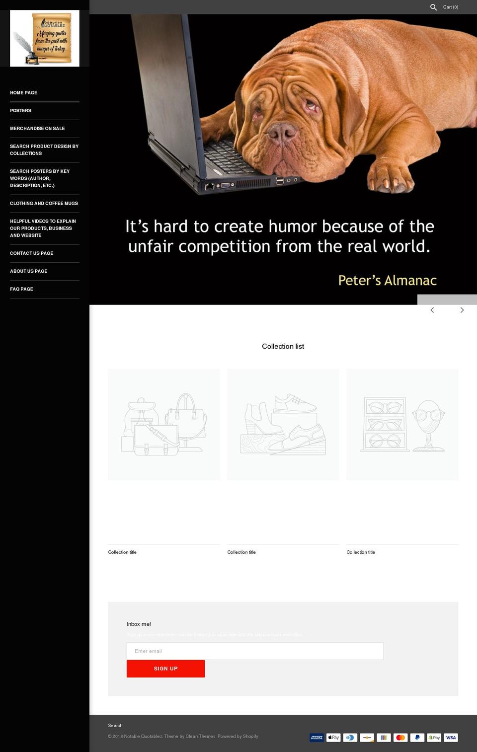 notablequotablez.com — Shopify storefront screenshot