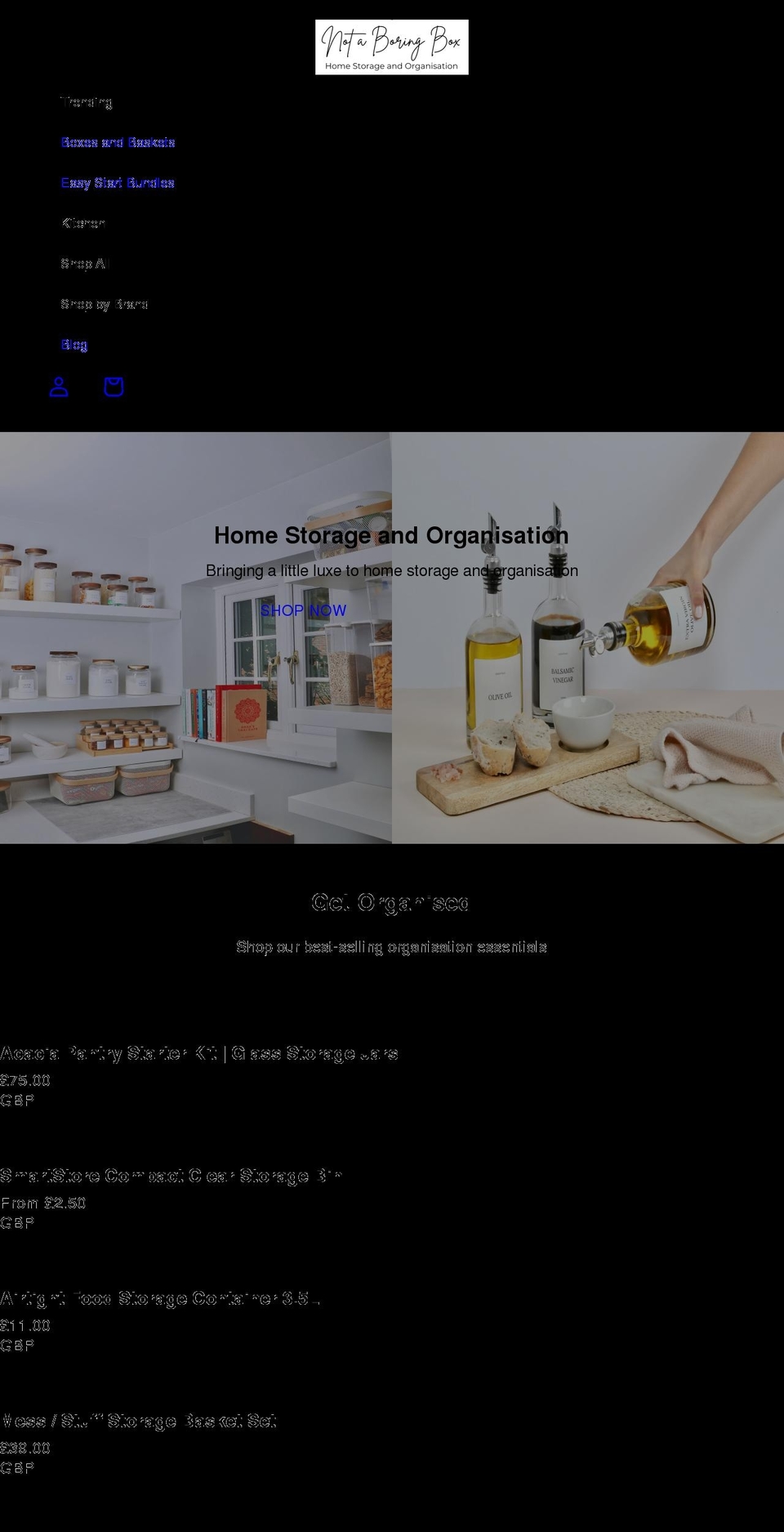 notaboringbox.com shopify website screenshot
