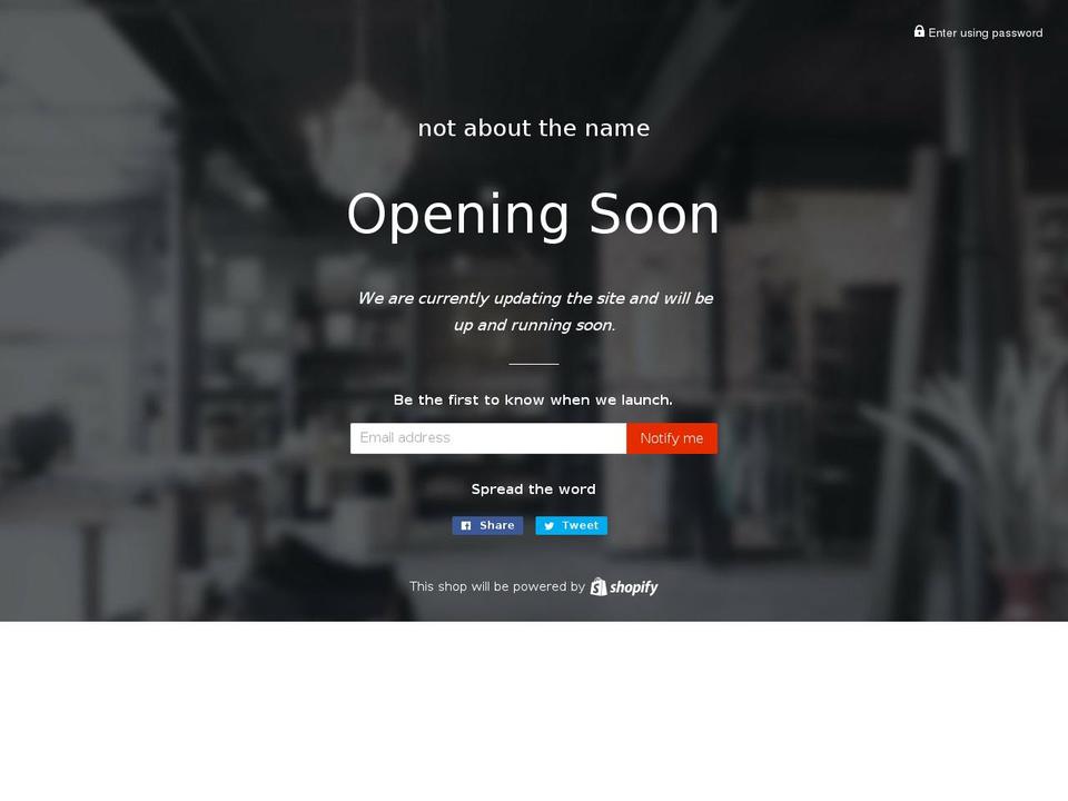 notaboutthename.com shopify website screenshot