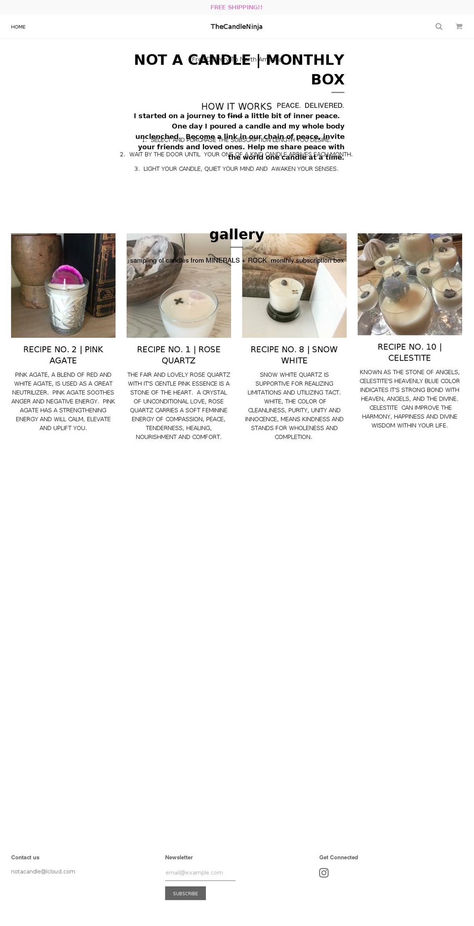 notacandle.com — Shopify storefront screenshot