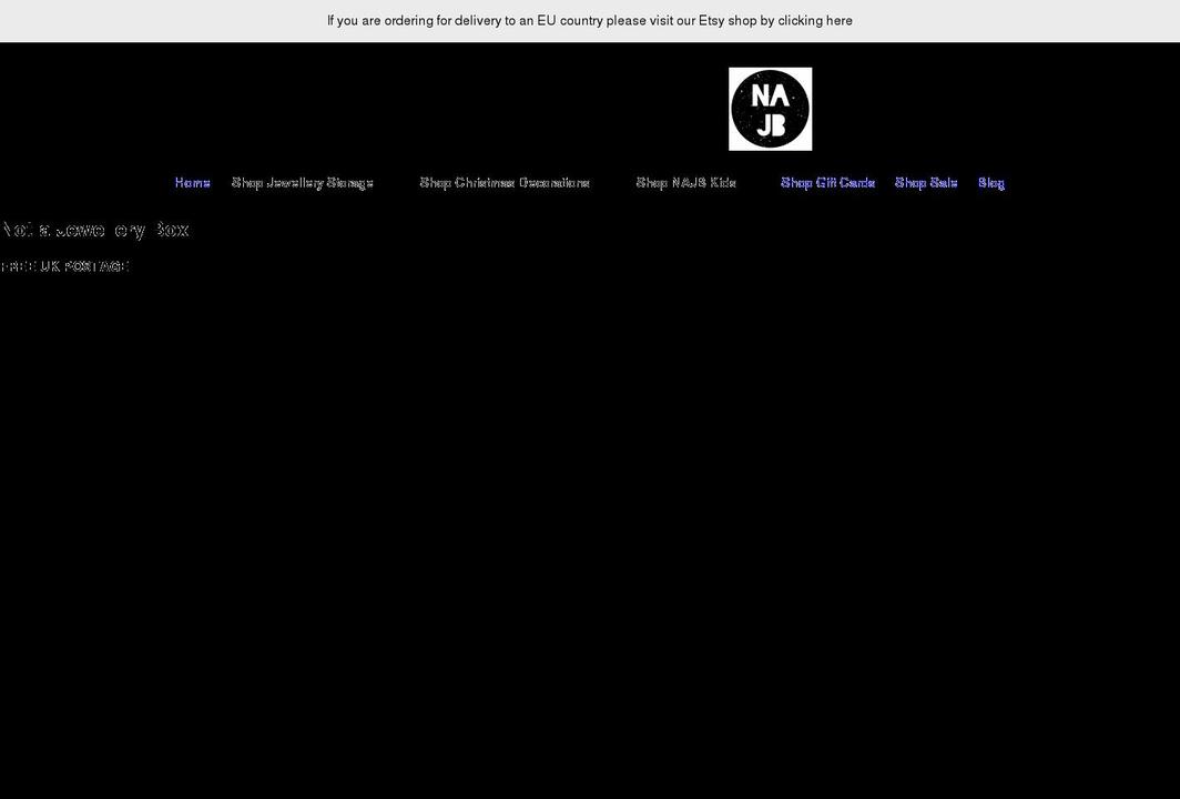 notajewellerybox.co.uk shopify website screenshot