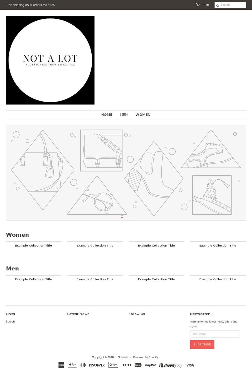 notalot.co shopify website screenshot