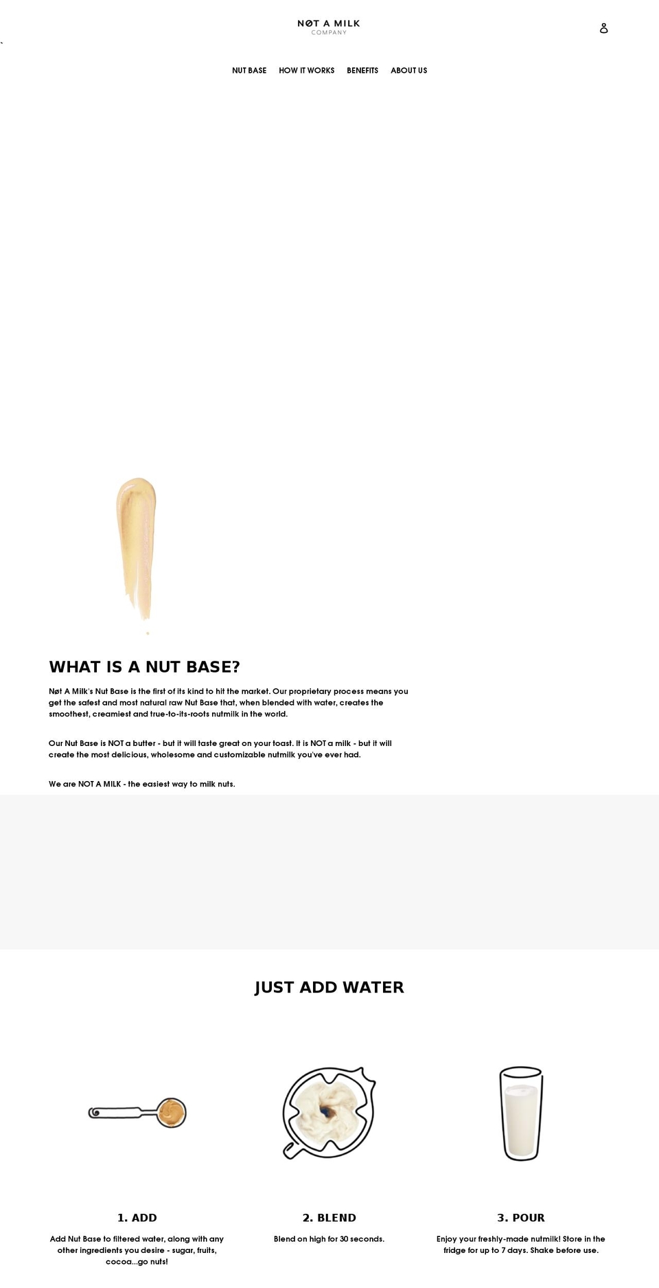 notamilk.com — Shopify storefront screenshot