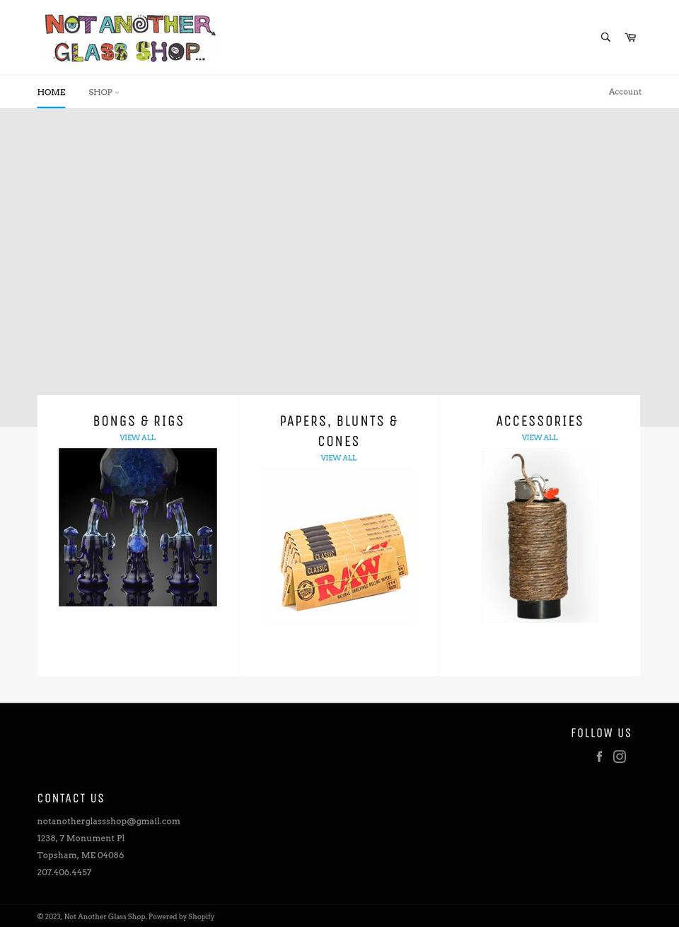 notanotherglassshop.com shopify website screenshot