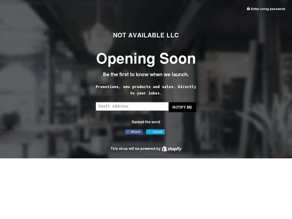 notavailable.xyz shopify website screenshot