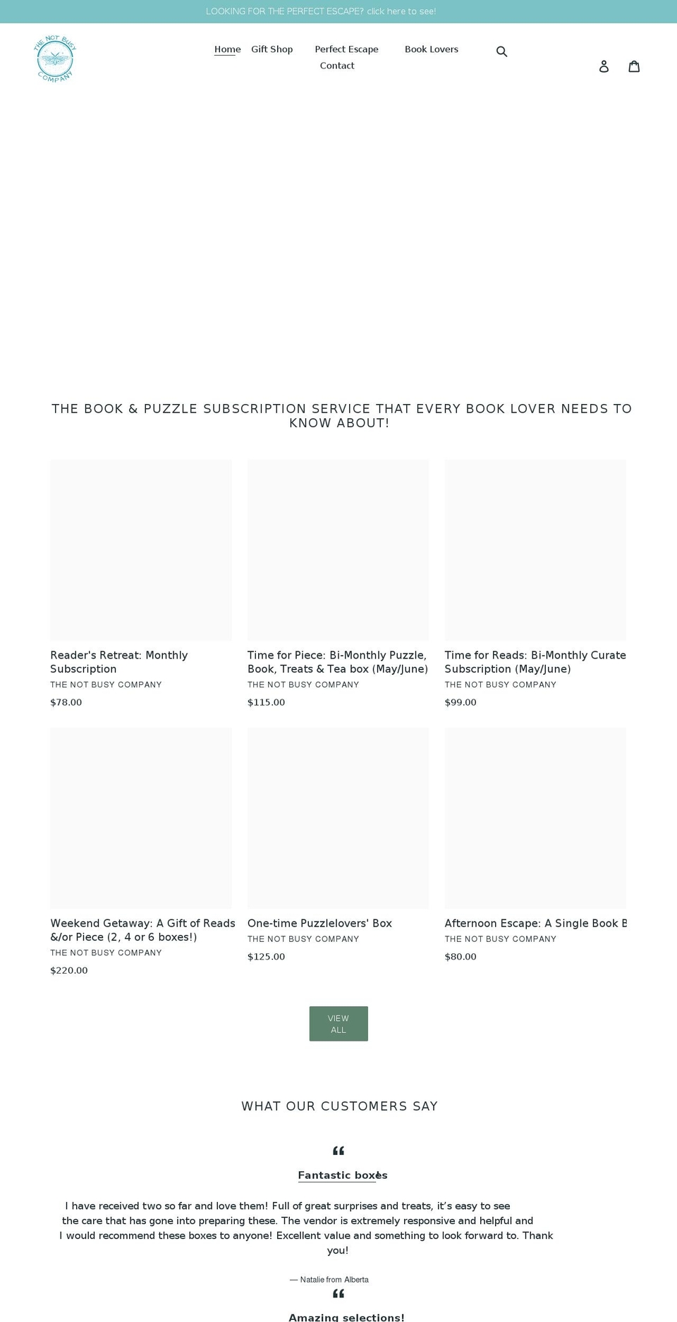 notbusyco.com shopify website screenshot