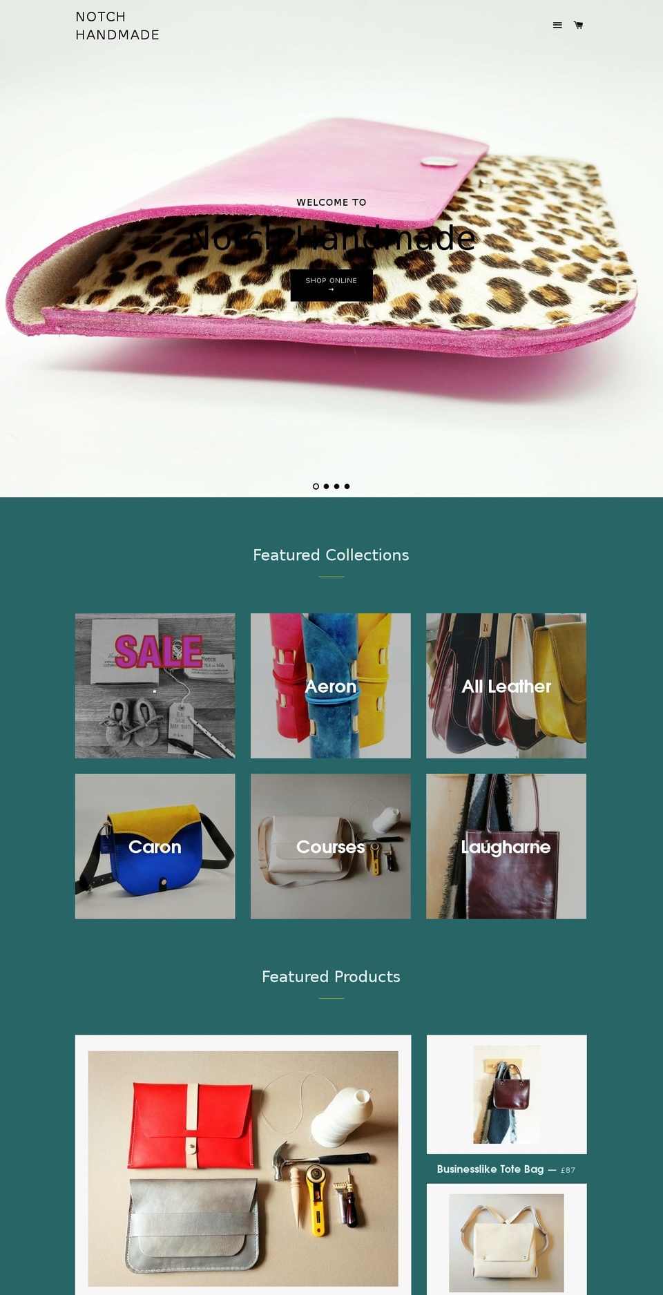 notchhandmade.com shopify website screenshot