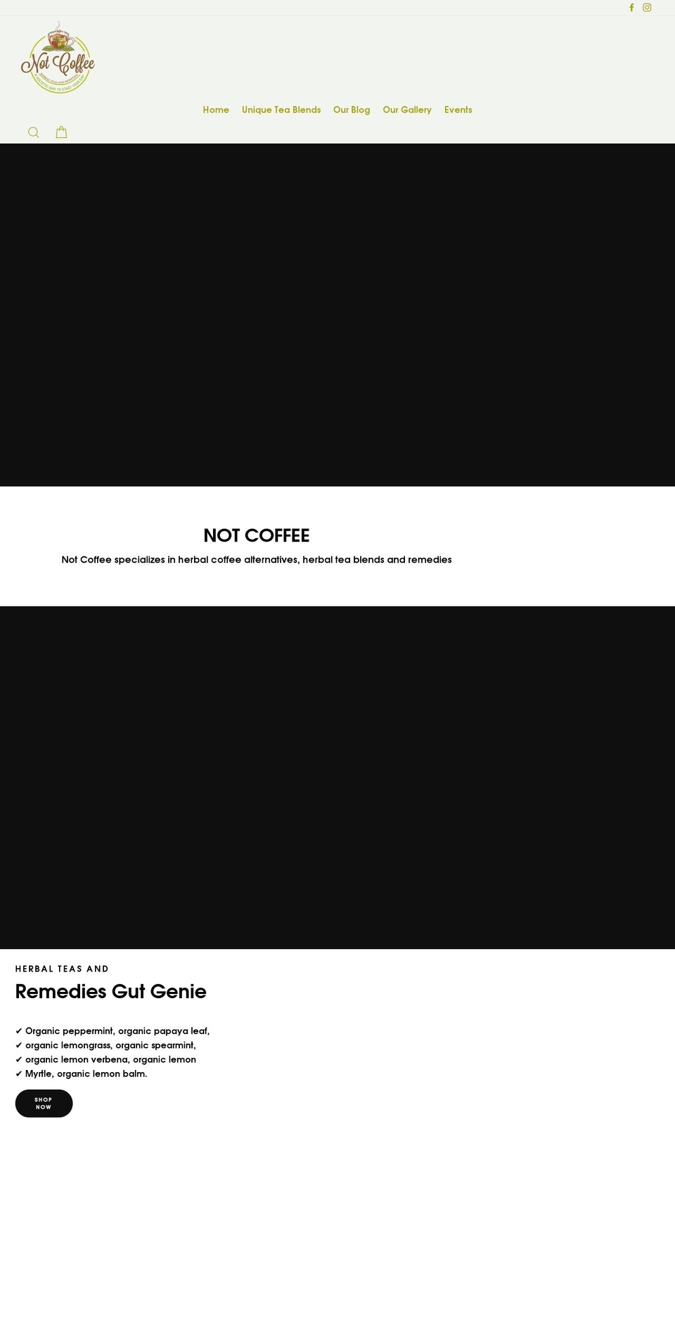 notcoffee.org shopify website screenshot