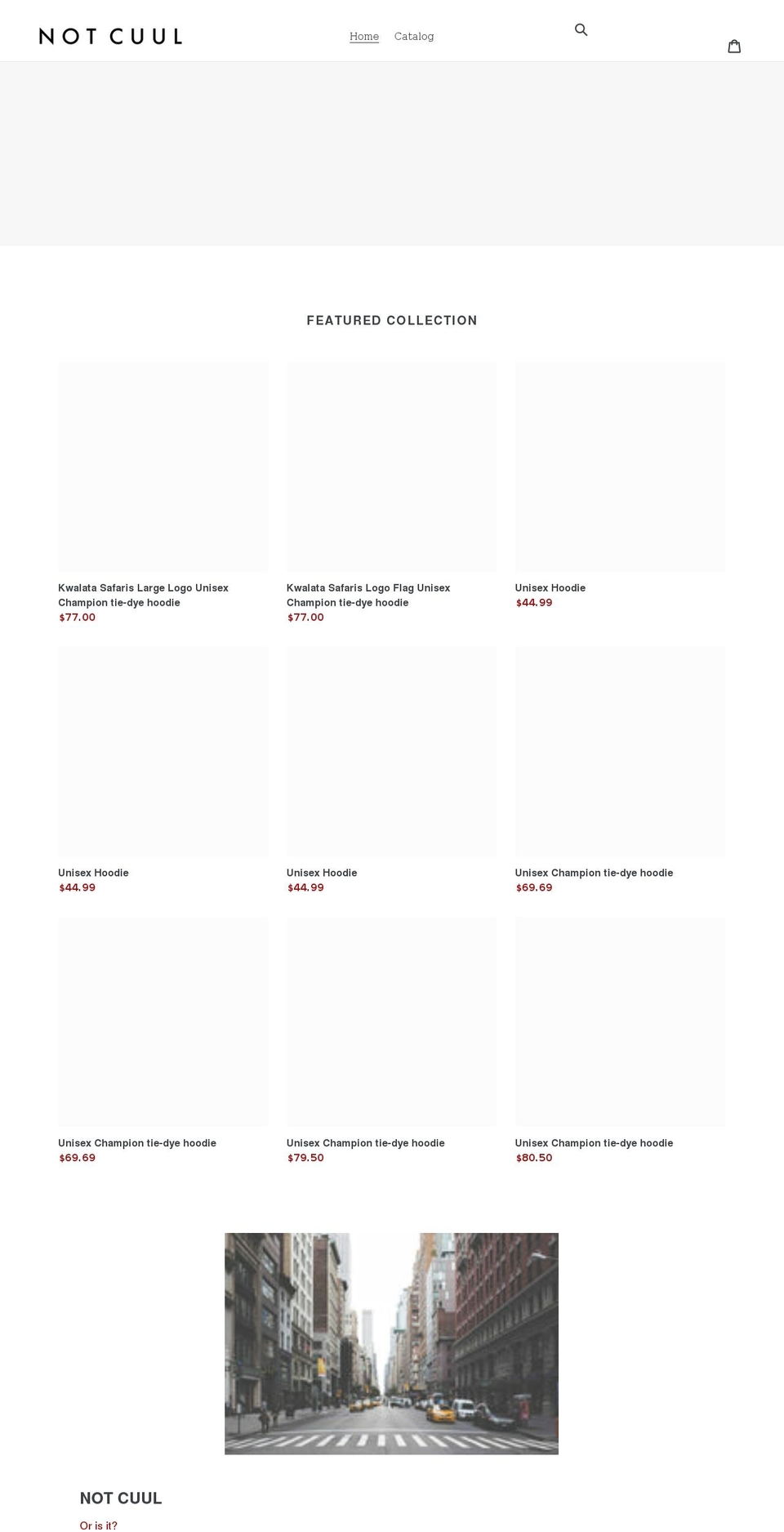 notcuul.com shopify website screenshot